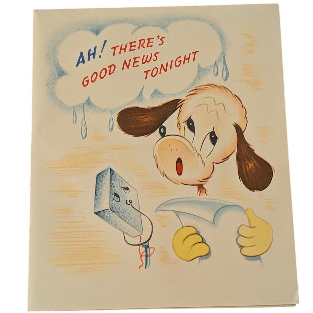 Vtg Birthday Card with Dog and Pop Up